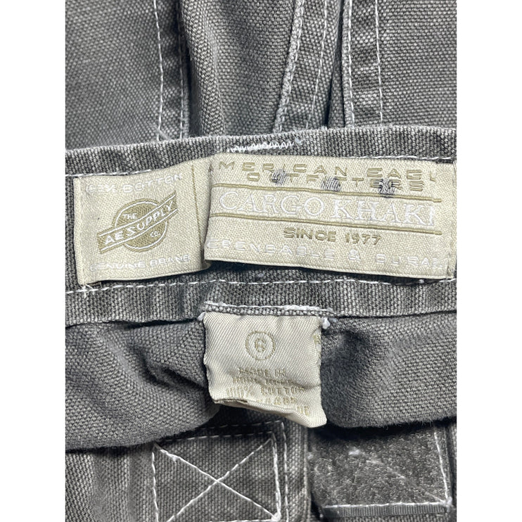 American Eagle Outfitters Women's Gray High Rise Straight Cargo Trousers Pants 6