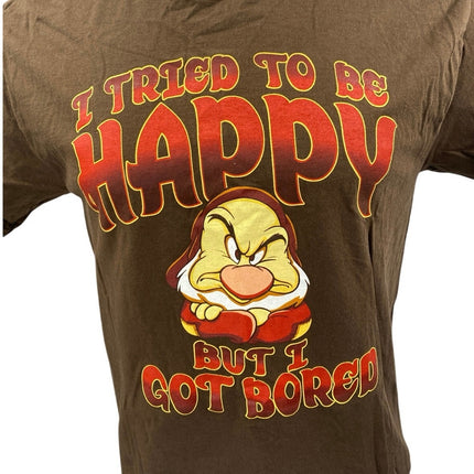 Disney Parks Men's Brown Graphic Happy Dwarfs Snow White T Shirt Tee Top Size M