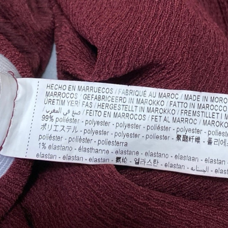 Stradivarius Women's Red Bow Tie High Waist Midi Straight Pencil Wrap Skirt Sz S