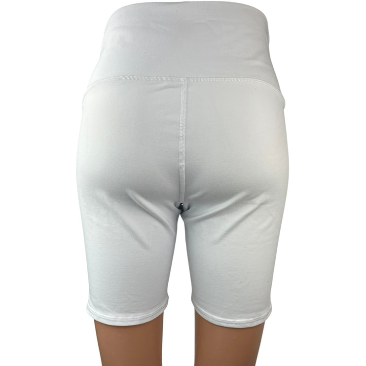 Alo Yoga Women's White High Waisted Yoga Running Athletic Biker Shorts Size M