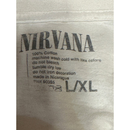 Urban Outfitters Nirvana Band Men's Cream Graphic Short Sleeve Tee T-Shirt Top L