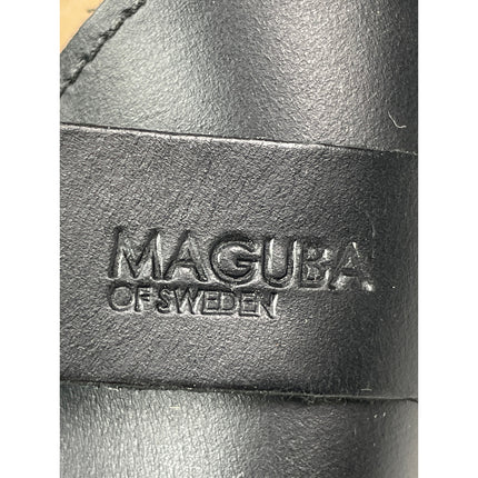 Maguba Berkeley Women's Black Leather Round Slip On Clogs Mules Shoes Size 10