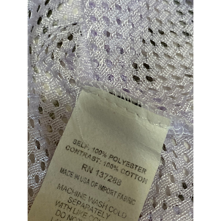 Year of Ours Women's Purple Colorblock Football Mesh Jersey T Shirt Tee Top Sz L