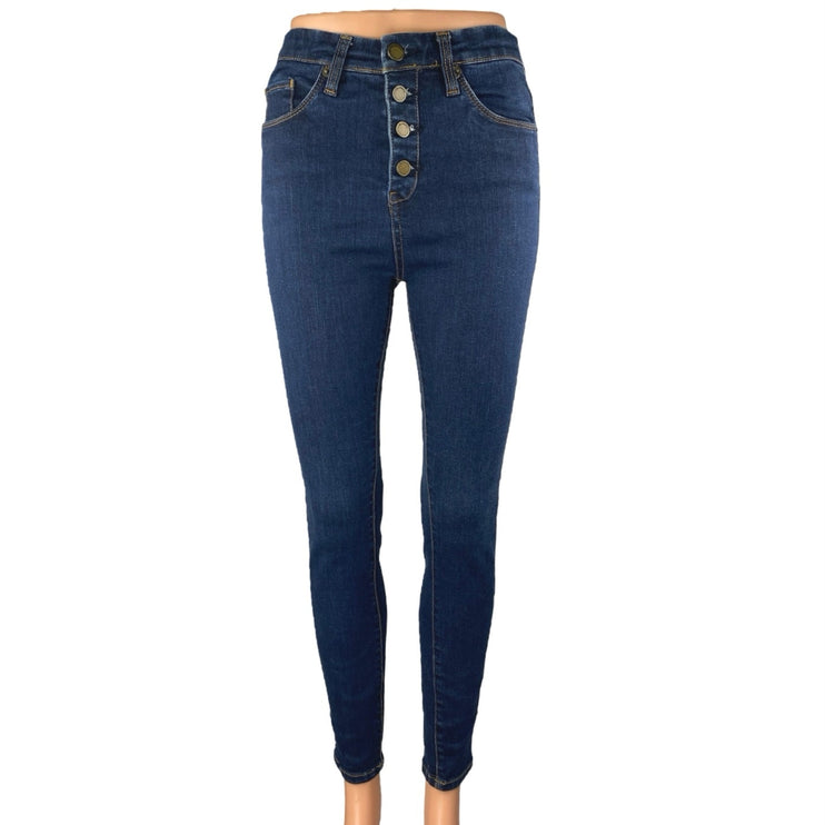 Blank NYC Women's Blue Button Fly High Waisted Skinny Denim Jeans Size 26