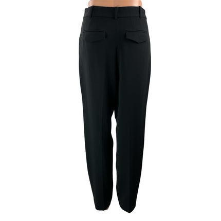 Aritzia Babaton Womens Black High Rise Pleated Straight Trousers Dress Pants 2