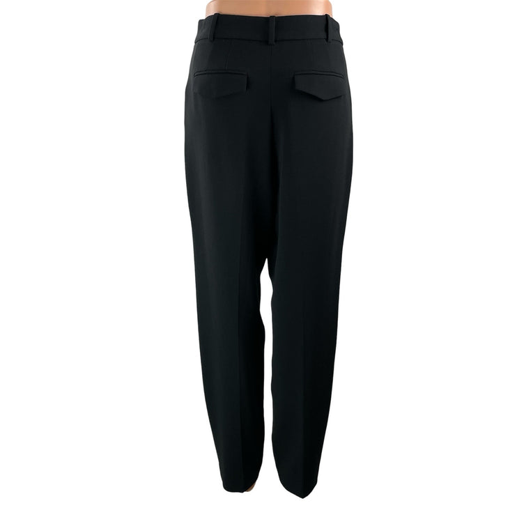 Aritzia Babaton Womens Black High Rise Pleated Straight Trousers Dress Pants 2