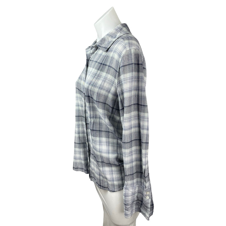 Nordstrom BP Women's Black Long Sleeve Plaid Casual Button Down Shirt Top Size L
