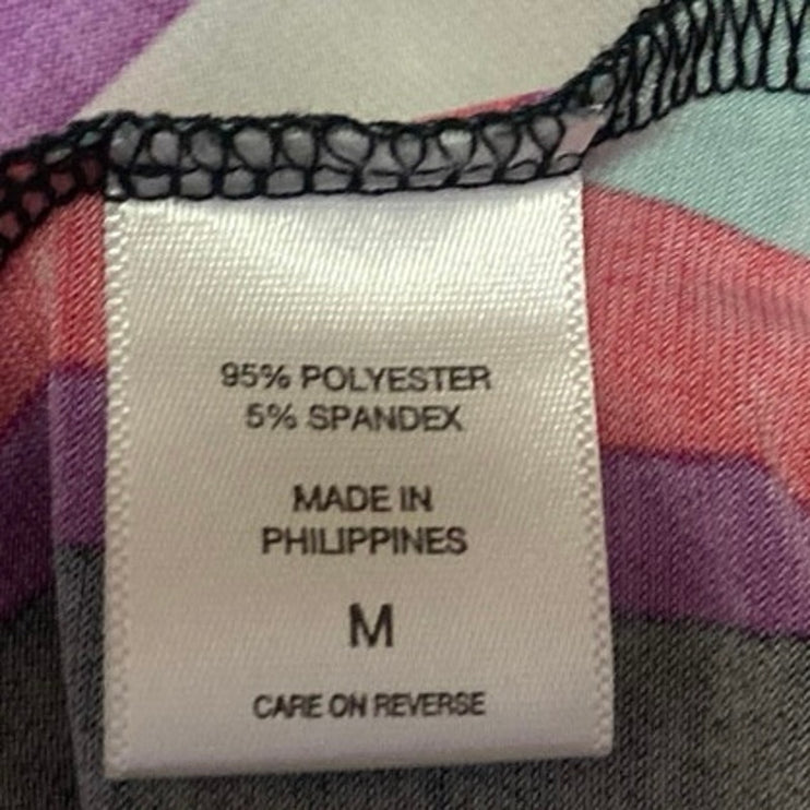 New York & Company Multicolor Striped Short Sleeve Stretch Maxi Wrap Dress Sz M