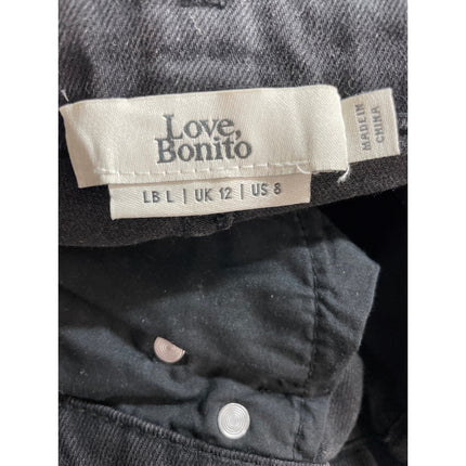Love Bonito Women's Black High Waisted Loose Straight Leg Denim Jeans Size S