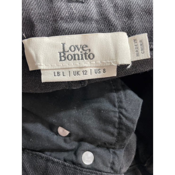 Love Bonito Women's Black High Waisted Loose Straight Leg Denim Jeans Size S