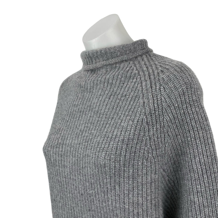 Club Monaco 100% Cashmere Emma Women's Gray Ribbed Long Sleeve Sweater Top Sz XS