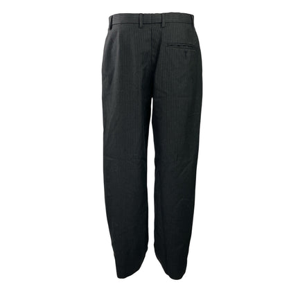 Shapes Womens Black Pinstriped High Waisted Wide Leg Trousers Dress Pants Size M