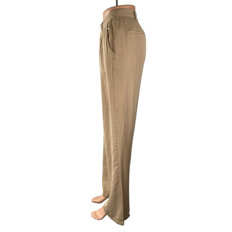 Thread Supply Women's Beige Tan Khaki High Rise Straight Trousers Pants Size S