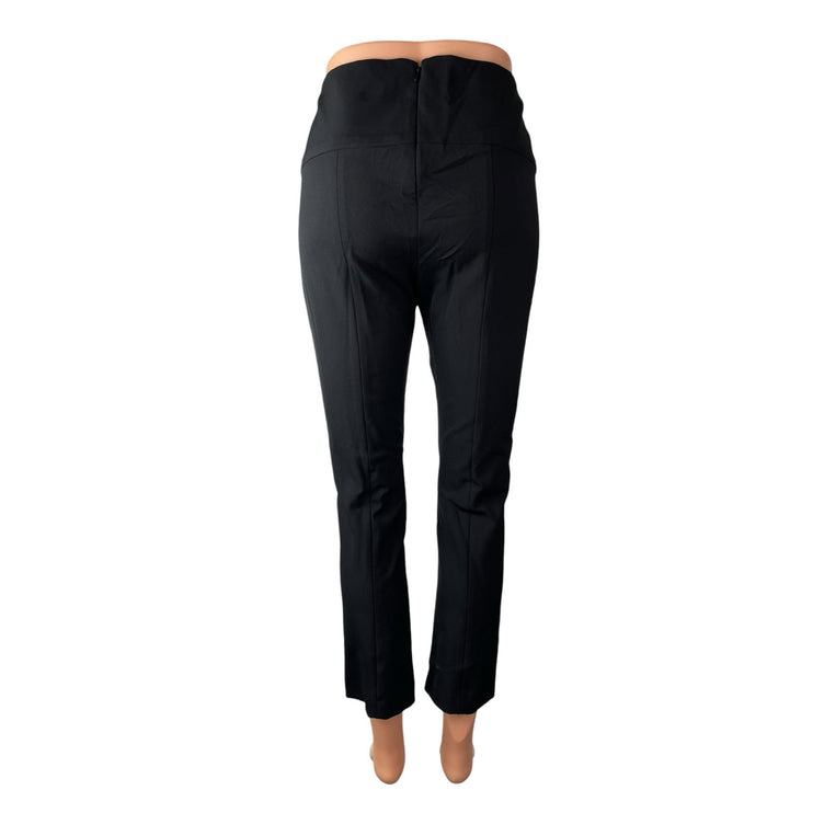 Veronica Beard Women's Black High Rise Slim Straight Trousers Dress Pants Size 8