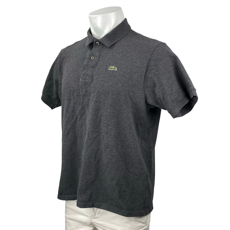 Lacoste Classic Fit Piqué Marl Men's Gray Logo Embroidered Polo Shirt Top Sz XL
