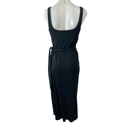 Aritzia Wilfred Saturn Black Square Neck Sleeveless Midi Cami Tank Wrap Dress M