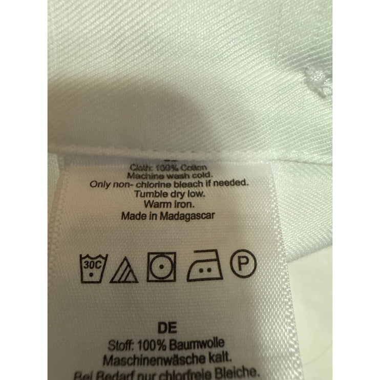 T.M. Lewin Men's White Slim Fit Cotton Long Sleeve Button Down Shirt Top 34 1/2