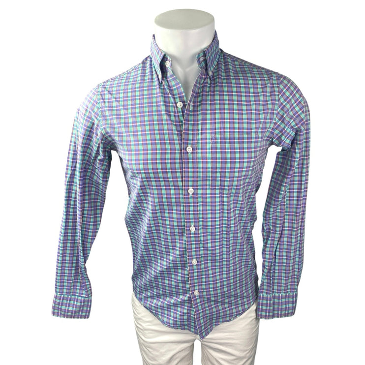 J.Crew Men's Multicolor Long Sleeve Plaid Lightweight Button Up Shirt Top Sz XS