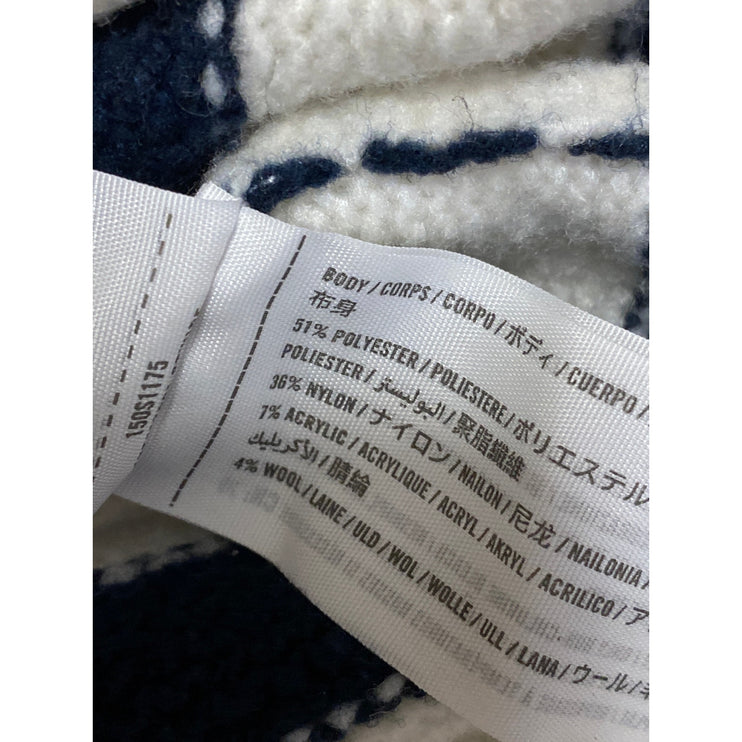 Abercrombie & Fitch Navy Blue White Wool Stripe Turtleneck Long Sleeve Sweater L