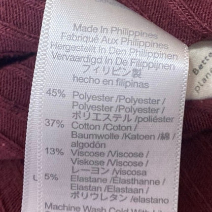 Madewell Maroon Red Rib knit Sweetheart Neck Long Sleeve Slim Sweater Top Sz XS