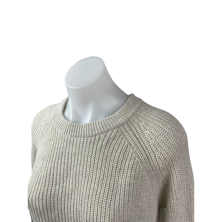 Cotton by Autumn Cashmere Beige Distressed Long Sleeve Sweatshirt Sweater Top XS