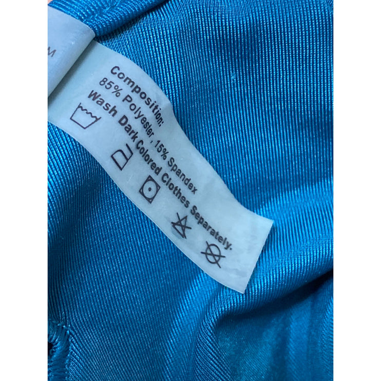 Zaful Womens Teal Blue V Wired Textured Two Piece Bikini Swimsuit Swimwear Sz 6