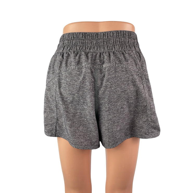 Lululemon Women's Heather Gray Elastic Waist Activewear Running Sweat Shorts 12
