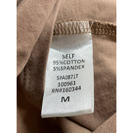 Isalis Womens Brown Tan Cutout Ruched Tie Keyhole Knot Mock Neck Crop Top Size M