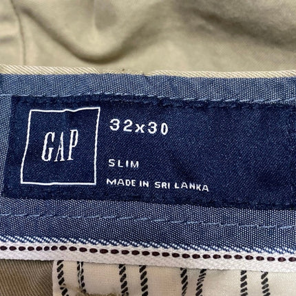 Gap Men's Beige Tan Khaki Slim Straight Leg Chino Trousers Pants Size 32x30