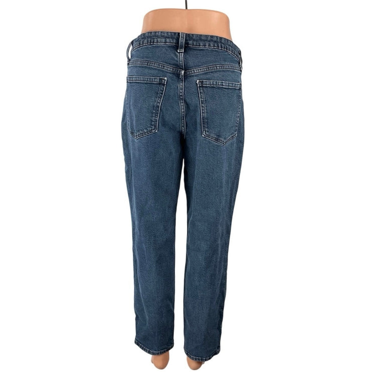 Old Navy OG Straight Leg Women's Blue High Rise Medium Wash Denim Jeans Size 8