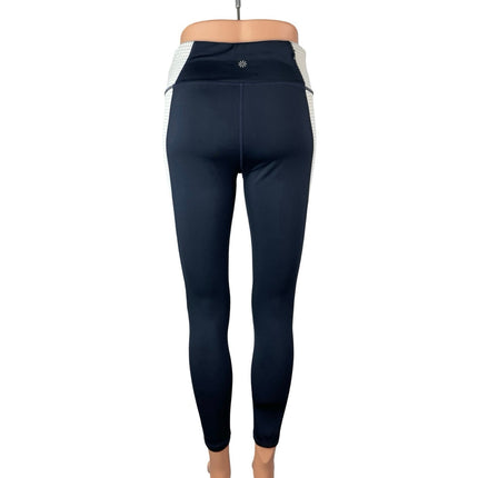 Athleta Women's Blue Colorblock Mid Rise Yoga Workout Athletic Leggings Pants S