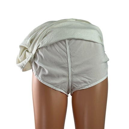 Abercrombie & Fitch Womens White Linen Blend Side Zip Wrap Mini Skirt Skort Sz S