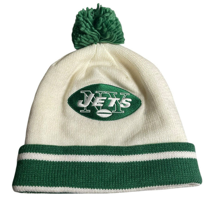 Mitchell & Ness New York Jets NFL White Green Cuff Knit Beanie Winter Cap Hat OS