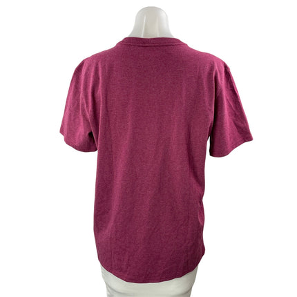 NEW Carhartt Womens Maroon Logo Graphic Loose Fit Short Sleeve T Shirt Tee Top M