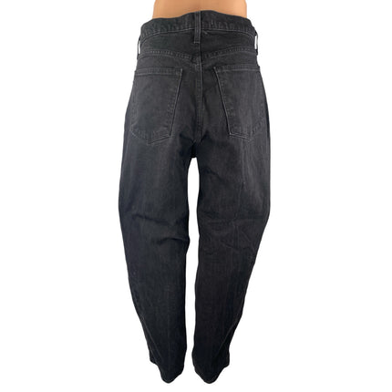 Abercrombie & Fitch The 90s Straight Black High Rise Relaxed Denim Jeans Size 32