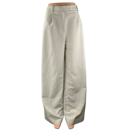 Zara Women's Beige High Rise Pleated Wide Leg Baggy Trousers Dress Pants Size S