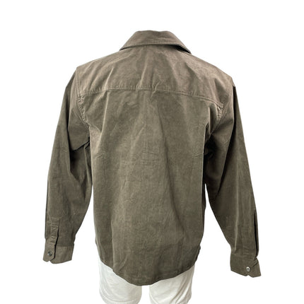 NEW MNG Mango Men's Olive Green Corduroy Pocket Button Down Overshirt Size XL