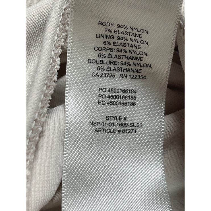 ARITZIA Babaton Women's Cream Short Sleeve Square Neck Shirt Bodysuit Top Sz XS