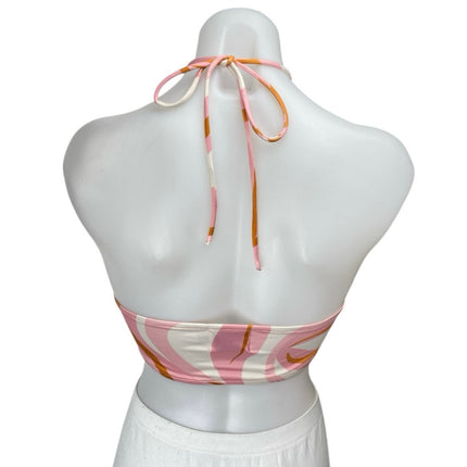 Princess Polly Camelia Pink Halter Sleeveless Cutout Tie Bra Bandeau Crop Top 0