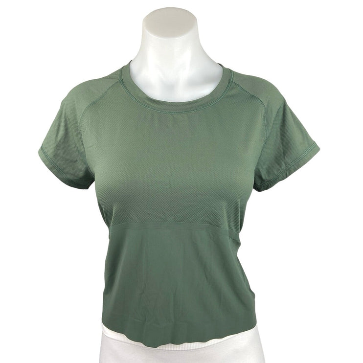 Lululemon Green Crew Neck Short Sleeve Basic Simple Workout T Shirt Top Size M