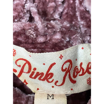 Pink Rose Women's Pink Turtle Neck Long Sleeve Crop Sweatshirt Sweater Top Sz M