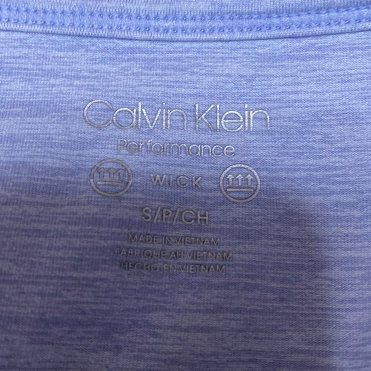 Calvin Klein Women's Blue Twist Front Sleeveless Activewear Crop Tank Top Size S