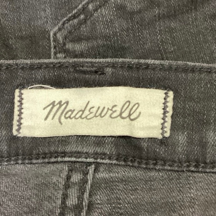 Madewell Black Washed Button Fly Raw Hem High Rise Skinny Denim Jeans Size 25