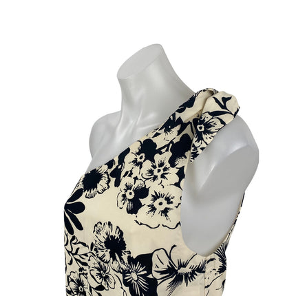 Abercrombie & Fitch Asymmetrical Scarf Floral One Shoulder Tank Blouse Top Sz XS
