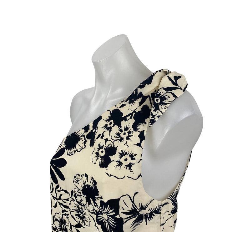 Abercrombie & Fitch Asymmetrical Scarf Floral One Shoulder Tank Blouse Top Sz XS