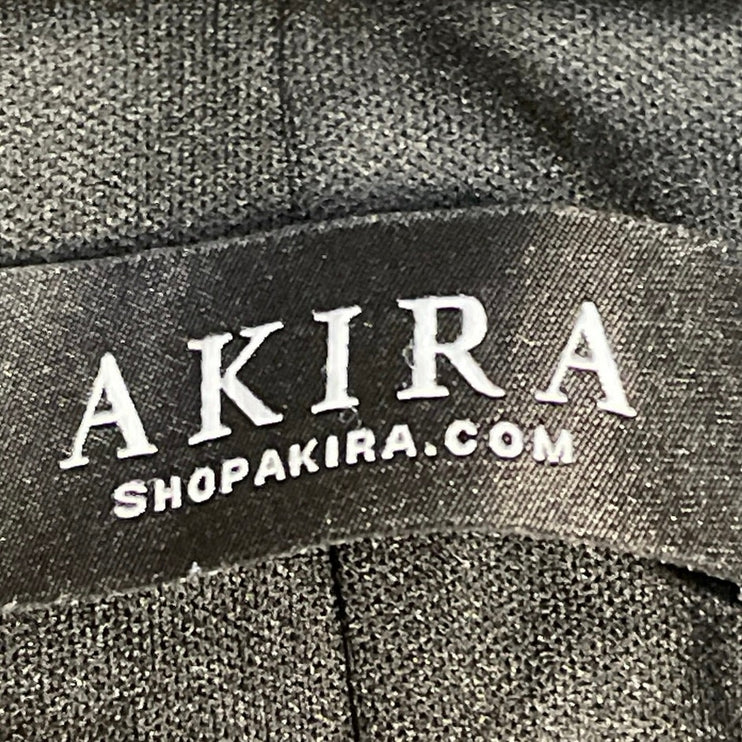 Akira Dark Green Long Sleeves Pinstriped Crop Plunge V-neck Blazer Coat Jacket S