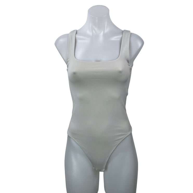 Bundle of 2 Aritzia Babaton Gray Blue Square Neck Thong Tank Bodysuit Top Size S