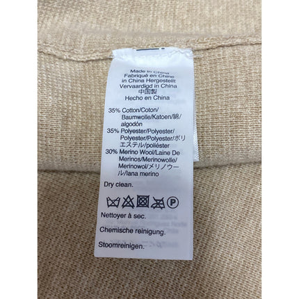 J.Crew Women's Beige Khaki Wool Long Sleeve Pocket Cardigan Blazer Coat Jacket L