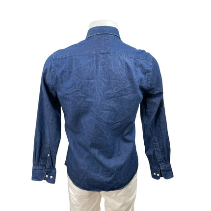 Charles Tyrwhitt Men's Blue Chambray Slim Long Sleeve Button Down Shirt Top S