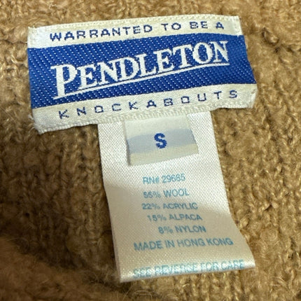 Pendleton Brown Wool Alpaca Long Sleeve Button Down Cardigan Sweater Top Size S